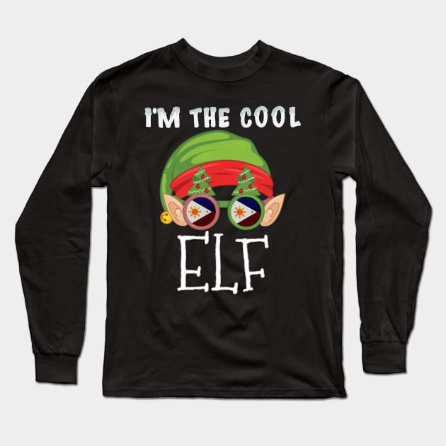 Christmas  I'm The Cool Filipino Elf - Gift for Filipino From Philippines Long Sleeve T-Shirt by Country Flags